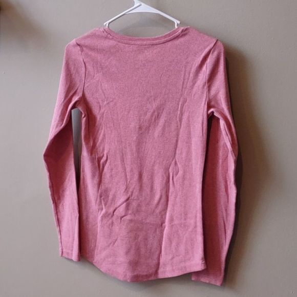 G.H Bass & Co. Henly Button Neck Salmon Pink Long‎ Sleeve Sz S - Picture 7 of 11